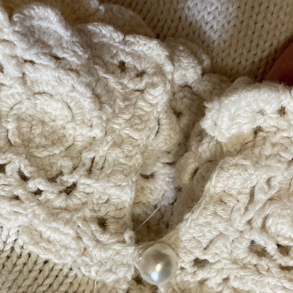 Vintage heavyknit cream sweater women’s small - Picture 6 of 8